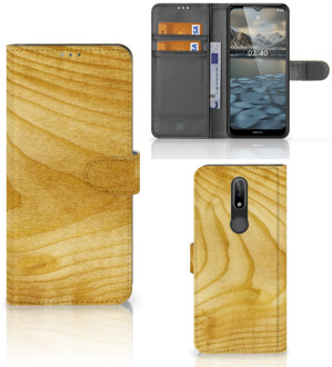 B2Ctelecom GSM Hoesje Nokia 2.4 Wallet Book Case Licht Hout