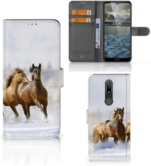 B2Ctelecom GSM Hoesje Nokia 2.4 Wallet Book Case Paarden