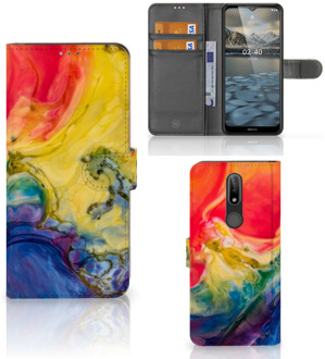 B2Ctelecom GSM Hoesje Nokia 2.4 Wallet Book Case Watercolor Dark