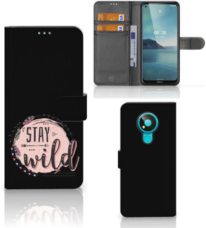 B2Ctelecom GSM Hoesje Nokia 3.4 Book Case met Tekst Boho Stay Wild