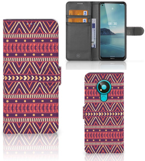 B2Ctelecom GSM Hoesje Nokia 3.4 Bookcase Aztec Purple