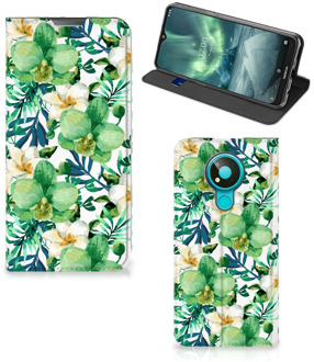 B2Ctelecom GSM Hoesje Nokia 3.4 Bookcase Cover Orchidee Groen