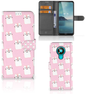 B2Ctelecom GSM Hoesje Nokia 3.4 Bookcase Valentijn Cadeaus Sleeping Cats