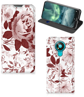 B2Ctelecom GSM Hoesje Nokia 3.4 Bookcase Watercolor Flowers