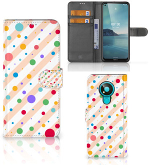 B2Ctelecom GSM Hoesje Nokia 3.4 Flip Cover Dots