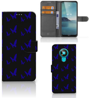 B2Ctelecom GSM Hoesje Nokia 3.4 Flipcase Vlinder Patroon