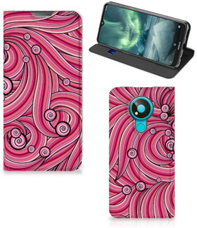 B2Ctelecom GSM Hoesje Nokia 3.4 Foto Hoesje ontwerpen Swirl Pink