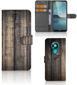 B2Ctelecom GSM Hoesje Nokia 3.4 Leuk Case Cadeau voor Mannen Steigerhout