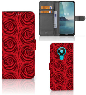 B2Ctelecom GSM Hoesje Nokia 3.4 Mobiel Bookcase Red Roses