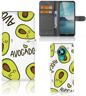 B2Ctelecom GSM Hoesje Nokia 3.4 Mobiel Bookcase Valentijn Cadeautje Haar Avocado Singing