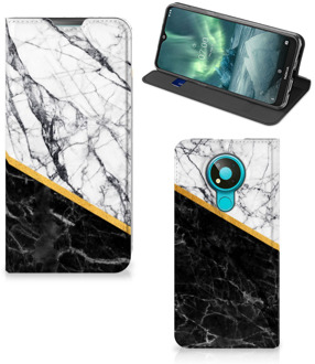 B2Ctelecom GSM Hoesje Nokia 3.4 Mobiel Case Marble White Black