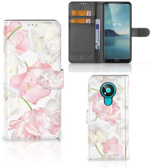 B2Ctelecom GSM Hoesje Nokia 3.4 Wallet Book Case Cadeau voor Mama Lovely Flowers