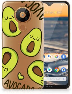 B2Ctelecom GSM Hoesje Nokia 5.3 Backcase TPU Siliconen Hoesje Transparant Avocado Singing