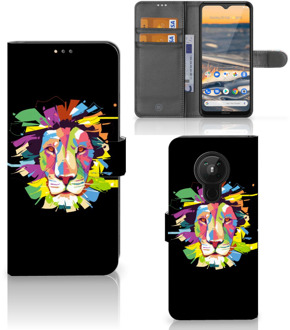 B2Ctelecom GSM Hoesje Nokia 5.3 Book Cover Lion Color