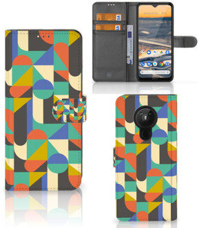 B2Ctelecom GSM Hoesje Nokia 5.3 Bookcase Funky Retro