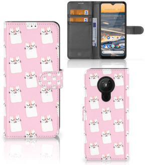 B2Ctelecom GSM Hoesje Nokia 5.3 Bookcase Valentijn Cadeaus Sleeping Cats