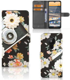 B2Ctelecom GSM Hoesje Nokia 5.3 Bookcover Vintage Camera