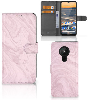 B2Ctelecom GSM Hoesje Nokia 5.3 Flip Case Marble Pink