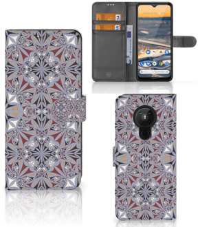 B2Ctelecom GSM Hoesje Nokia 5.3 Flipcover Flower Tiles