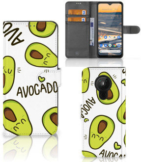 B2Ctelecom GSM Hoesje Nokia 5.3 Mobiel Bookcase Valentijn Cadeautje Haar Avocado Singing