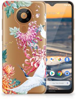 B2Ctelecom GSM Hoesje Nokia 5.3 Smartphonehoesje Customize Bird Flowers