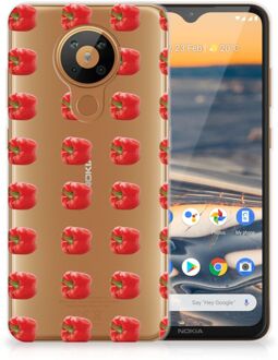 B2Ctelecom GSM Hoesje Nokia 5.3 Smartphonehoesje Transparant Paprika Red