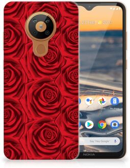 B2Ctelecom GSM Hoesje Nokia 5.3 TPU Bumper Red Roses