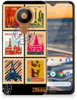 B2Ctelecom GSM Hoesje Nokia 5.3 Trendy Telefoonhoesjes Postzegels