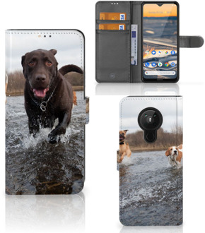 B2Ctelecom GSM Hoesje Nokia 5.3 Wallet Book Case Honden Labrador