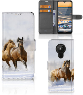 B2Ctelecom GSM Hoesje Nokia 5.3 Wallet Book Case Paarden