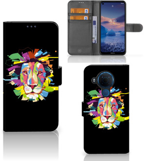 B2Ctelecom GSM Hoesje Nokia 5.4 Book Cover Lion Color