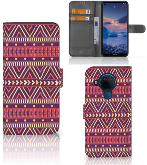 B2Ctelecom GSM Hoesje Nokia 5.4 Bookcase Aztec Purple