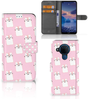 B2Ctelecom GSM Hoesje Nokia 5.4 Bookcase Valentijn Cadeaus Sleeping Cats