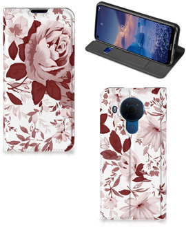 B2Ctelecom GSM Hoesje Nokia 5.4 Bookcase Watercolor Flowers