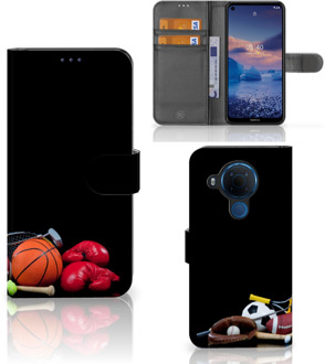 B2Ctelecom GSM Hoesje Nokia 5.4 Bookcover Ontwerpen Voetbal, Tennis, Boxing… Sports