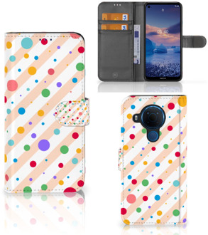 B2Ctelecom GSM Hoesje Nokia 5.4 Flip Cover Dots