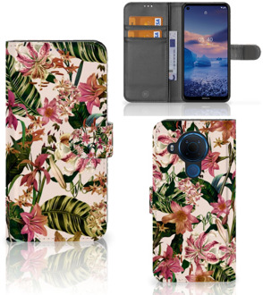 B2Ctelecom GSM Hoesje Nokia 5.4 Fotohoesje ontwerpen Flowers