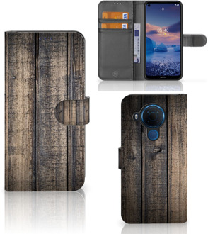 B2Ctelecom GSM Hoesje Nokia 5.4 Leuk Case Cadeau voor Mannen Steigerhout