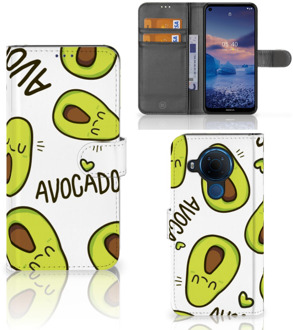 B2Ctelecom GSM Hoesje Nokia 5.4 Mobiel Bookcase Valentijn Cadeautje Haar Avocado Singing