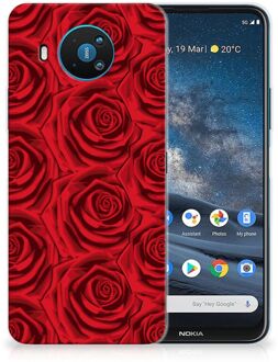 B2Ctelecom GSM Hoesje Nokia 8.3 TPU Bumper Red Roses