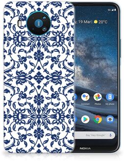 B2Ctelecom GSM Hoesje Nokia 8.3 Trendy Telefoonhoesjes Flower Blue