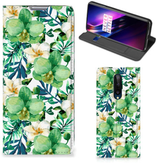 B2Ctelecom GSM Hoesje OnePlus 8 Bookcase Cover Orchidee Groen