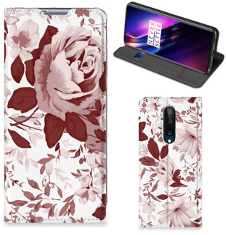 B2Ctelecom GSM Hoesje OnePlus 8 Bookcase Watercolor Flowers