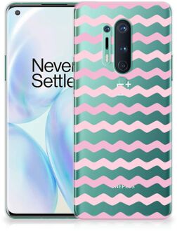 B2Ctelecom GSM Hoesje OnePlus 8 Pro Bumper Hoesje Waves Roze