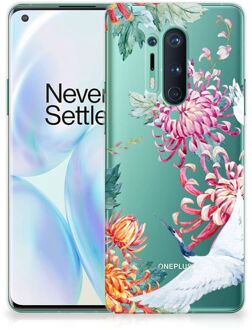 B2Ctelecom GSM Hoesje OnePlus 8 Pro Smartphonehoesje Customize Bird Flowers