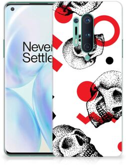 B2Ctelecom GSM Hoesje OnePlus 8 Pro TPU Bumper Skull Red