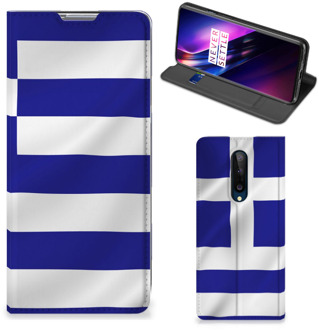 B2Ctelecom GSM Hoesje OnePlus 8 Wallet Book Case Griekse Vlag