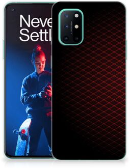 B2Ctelecom GSM Hoesje OnePlus 8T Backcase TPU Siliconen Hoesje Geruit Rood