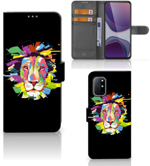 B2Ctelecom GSM Hoesje OnePlus 8T Book Cover Lion Color