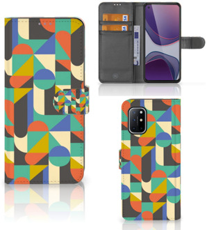 B2Ctelecom GSM Hoesje OnePlus 8T Bookcase Funky Retro